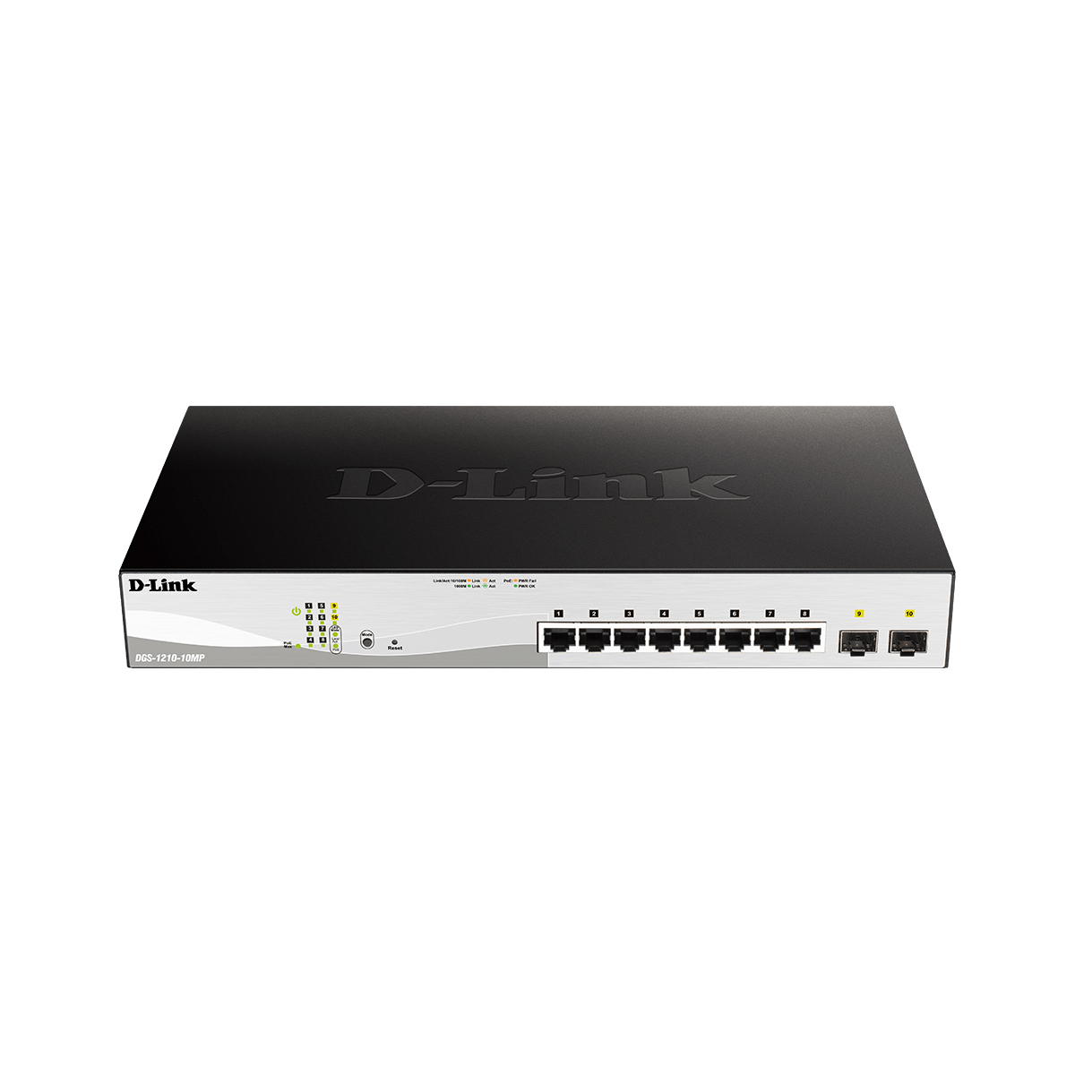 قیمت و خرید سوییچ شبکه مدیریتی 8 پورت PoE با 2 پورت SFP تی پی لینک مدل DGS-1210-10MP | نت ران